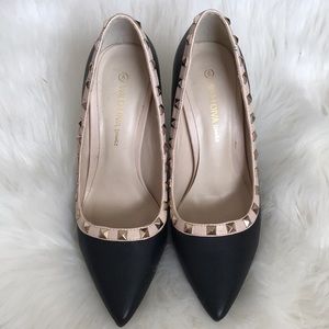 Black & Tan Stud Heels